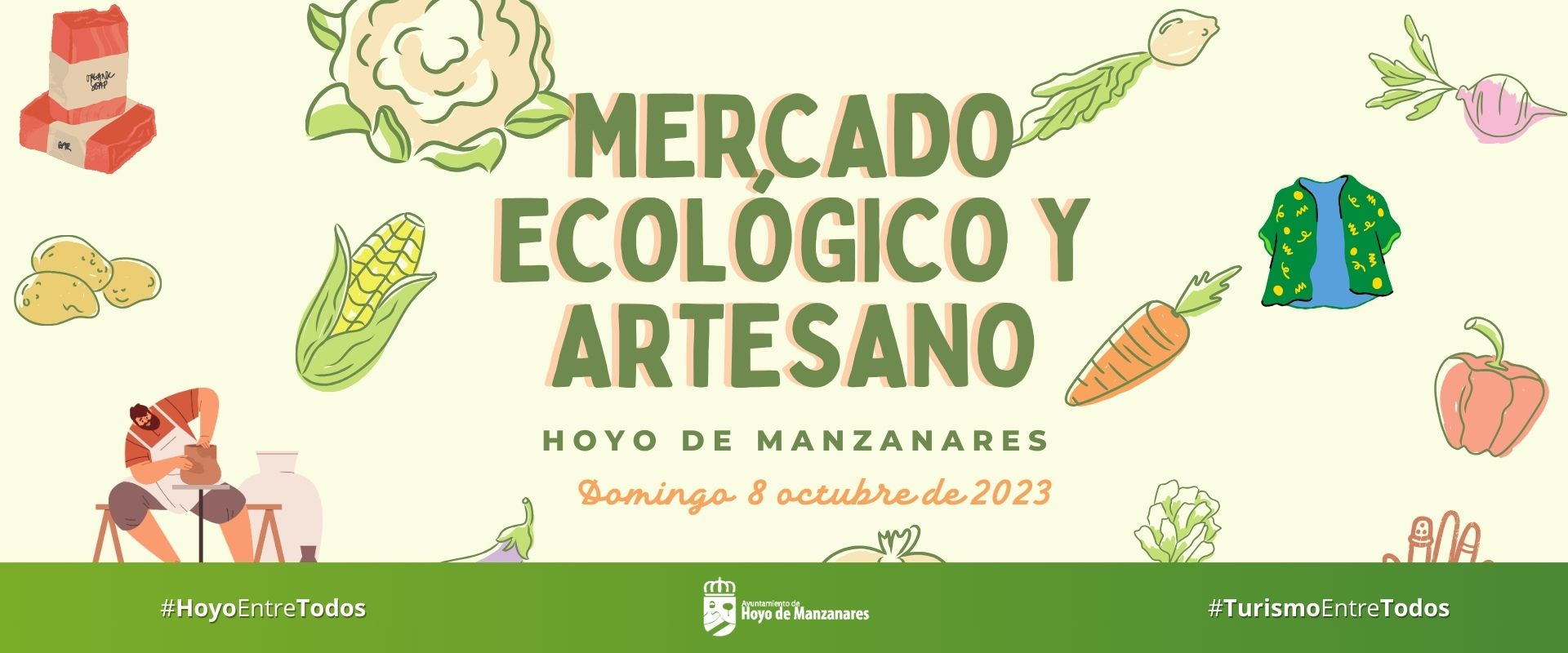 Cartel del mercado ecológico y artesano