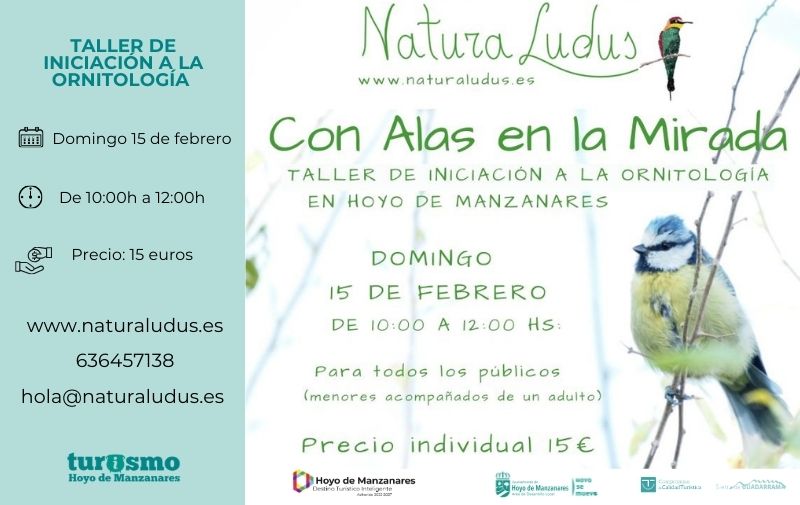 «Con Alas en la Mirada» Taller de iniciación a la ornitología en Hoyo de Manzanares de la mano de NaturaLudus